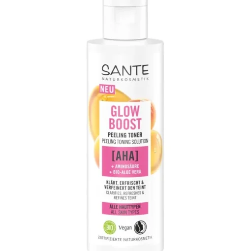 AHA, Aminosäure & Bio Aloe-Vera Glow Boost Peeling Toner von Sante Naturkosmetik