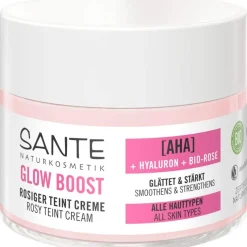 AHA, Hyaluron & Bio-Rose Glow Boost Teint Creme Feuchtigkeitspflege von Sante Naturkosmetik
