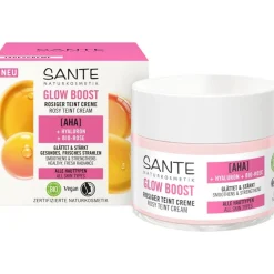 AHA, Hyaluron & Bio-Rose Glow Boost Teint Creme Feuchtigkeitspflege von Sante Naturkosmetik