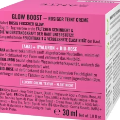 AHA, Hyaluron & Bio-Rose Glow Boost Teint Creme Feuchtigkeitspflege von Sante Naturkosmetik