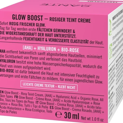 AHA, Hyaluron & Bio-Rose Glow Boost Teint Creme Feuchtigkeitspflege von Sante Naturkosmetik