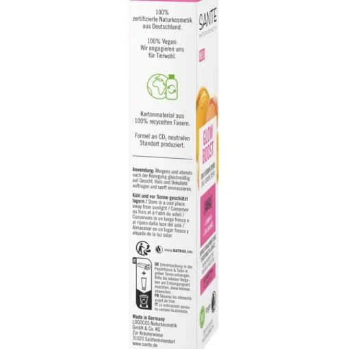 AHA, Vitamin F & Bio-Jojobaöl Glow Boost Vitamin Creme Feuchtigkeitspflege von Sante Naturkosmetik