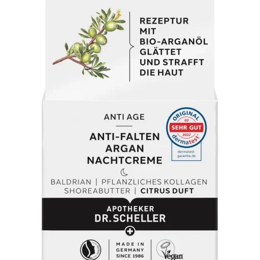 Anti-Age Anti-Falten Argan Nachtcreme von Dr. Scheller