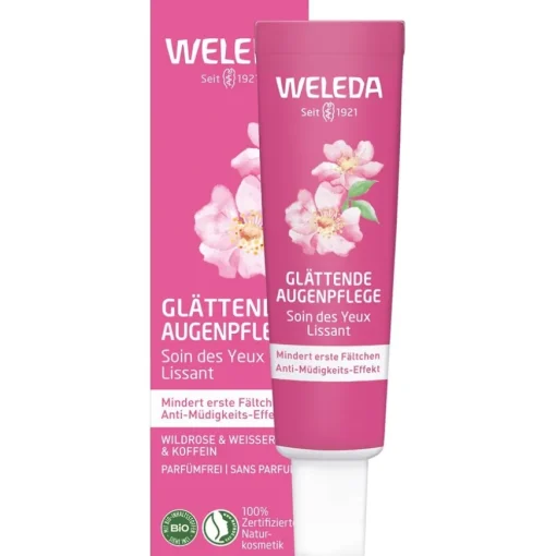 Augen- und Lippenpflege Glättende Augenpflege Wildrose & Weißer Tee Wildrose & Weißer Tee mit Anti-Fatigue-Formel von Weleda