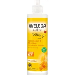 Babys & Kids Calendula Waschlotion & Shampoo Reinigt Haut & Haare schonend, mild zu den Augen von Weleda