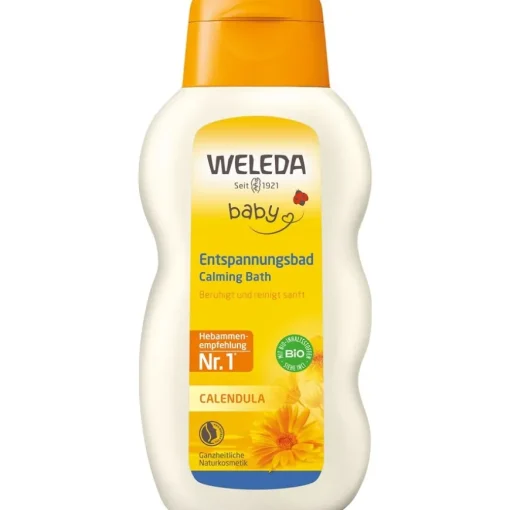 Babys & Kids Calendula Entspannungsbad Pflegender Badezusatz, tensidfrei beruhigt gereizte Haut von Weleda
