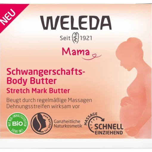 Babys & Kids Mama Schwangerschafts-Body Butter Beugt Dehnungsstreifen vor und zieht schnell ein von Weleda