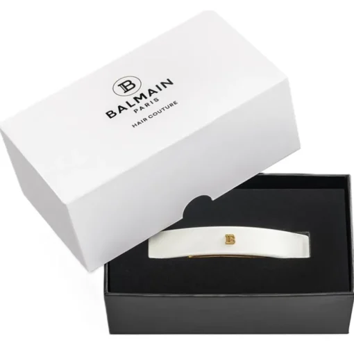 Balmain Hair Couture Balmain HC Cellulose Acetate Barrette pour Cheveux White