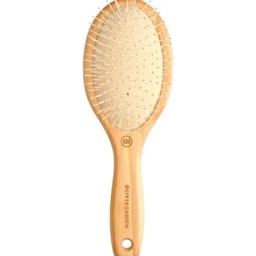 Bamboo Touch Ovale Entwirrungsbürste aus Bambus mit genoppten Nylonborsten von Olivia Garden