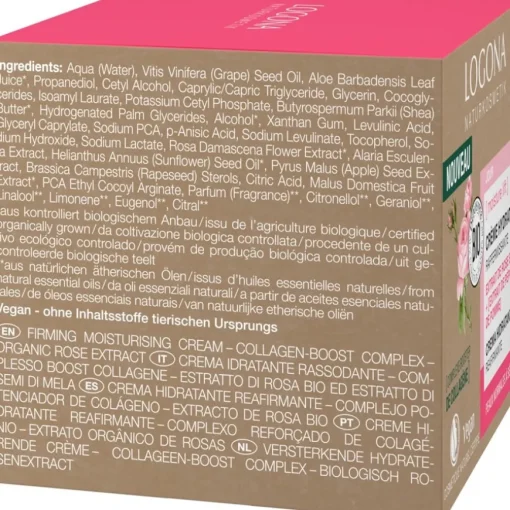 Bio-Rosenextrakt und Apfelsamenextrakt Moisture Lift Straffende Feuchtigkeitscreme von Logona