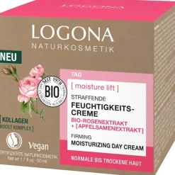 Bio-Rosenextrakt und Apfelsamenextrakt Moisture Lift Straffende Feuchtigkeitscreme von Logona