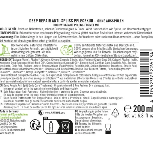 Deep Repair Anti-Spliss Pflegekur von Sante Naturkosmetik