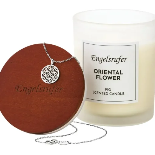 Duftkerzen Schmuckkerze Oriental Flower mit Kette Lebensblume von Engelsrufer