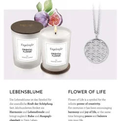 Duftkerzen Schmuckkerze Oriental Flower mit Kette Lebensblume von Engelsrufer