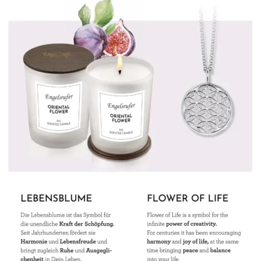 Duftkerzen Schmuckkerze Oriental Flower mit Kette Lebensblume von Engelsrufer