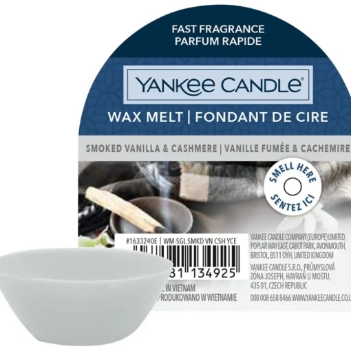 Duftwachs Smoked Vanilla + Cashmere Grey von Yankee Candle