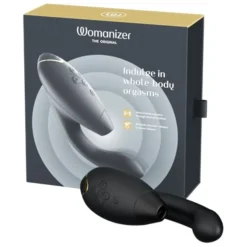 Duo 2 Luxuriöser Dual Stimulator Mit Pleasure Air Technologie Für Die Klitoris Und Vibration für den G-Punkt Black von Womanizer