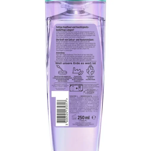 Elvital Hydra Hyaluronic Pure 72H Entfettendes Shampoo von L’Oréal Paris