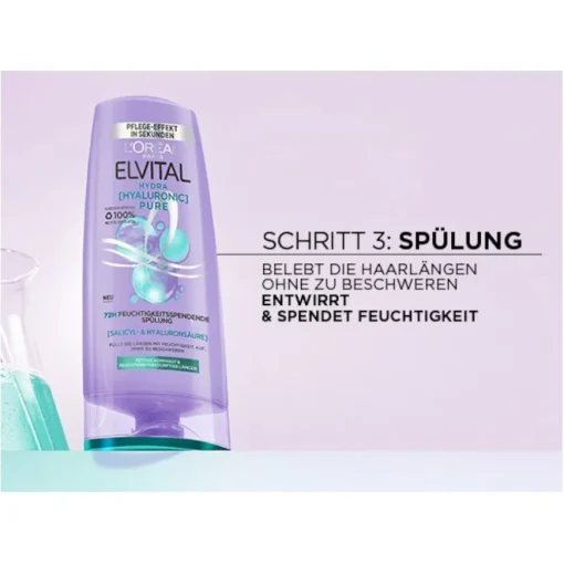 Elvital Hydra Hyaluronic Pure 72H Entfettendes Shampoo von L’Oréal Paris