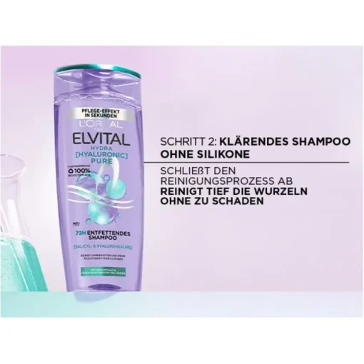 Elvital Hydra Hyaluronic Pure 72H Entfettendes Shampoo von L’Oréal Paris