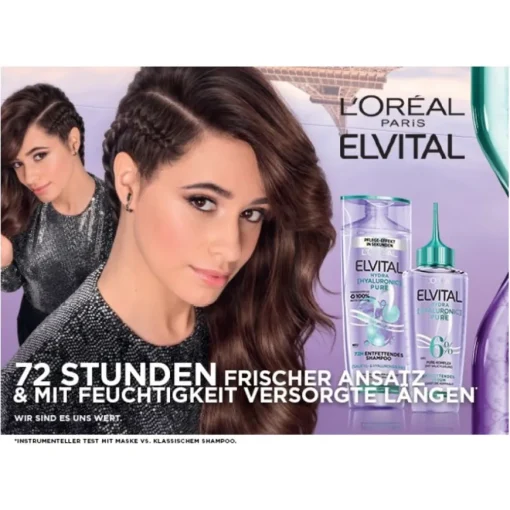 Elvital Hydra Hyaluronic Pure 72H Entfettendes Shampoo von L’Oréal Paris