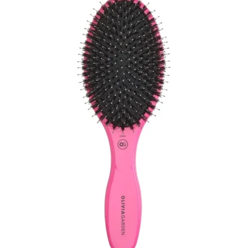 Expert Care Oval Paddelbürste 16-reihig, Pink Mit Wildschwein-/Nylonborsten von Olivia Garden
