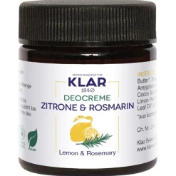 Feste Deocreme Zitrone & Rosmarin von Klar Seifen