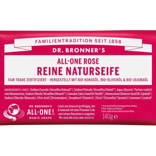 Feste Seifen All-One Rose Reine Naturseife von Dr. Bronner's