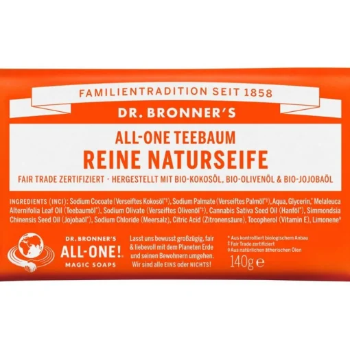 Feste Seifen All-One Teebaum Reine Naturseife von Dr. Bronner's