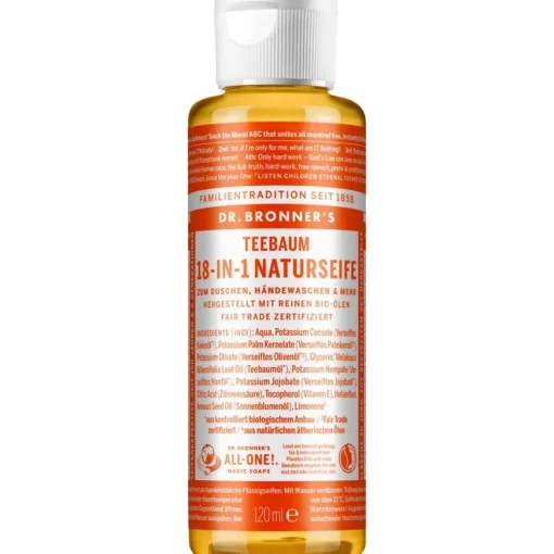 Flüssigseifen Teebaum 18-in-1 Naturseife von Dr. Bronner's