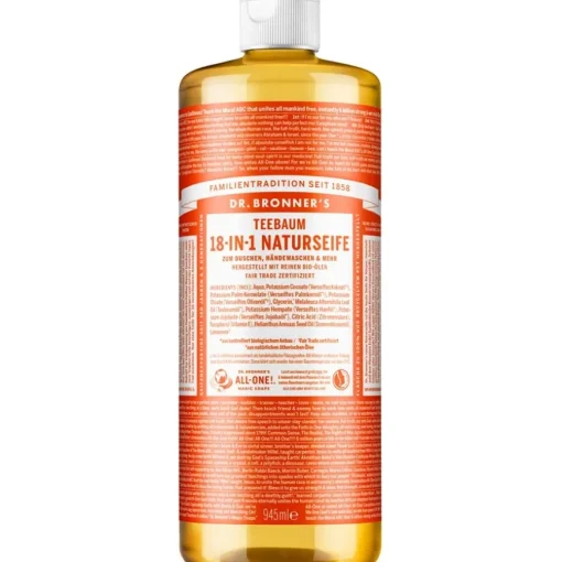 Flüssigseifen Teebaum 18-in-1 Naturseife von Dr. Bronner's