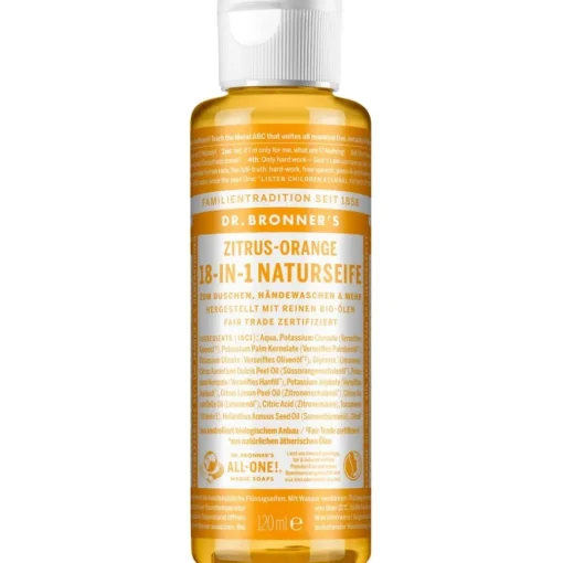 Flüssigseifen Zitrus-Orange 18-in-1 Naturseife von Dr. Bronner's