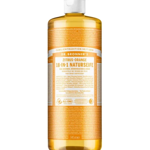Flüssigseifen Zitrus-Orange 18-in-1 Naturseife von Dr. Bronner's