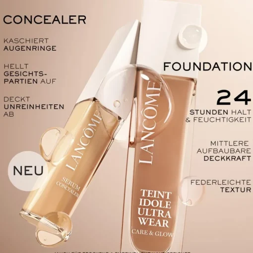 Foundation Teint Idole Ultra Wear Care & Glow Serum Concealer von Lancôme