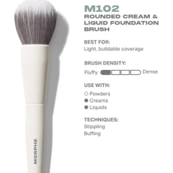 Gesichtspinsel M102 Rounded Cream & Liquid Foundation Brush von Morphe