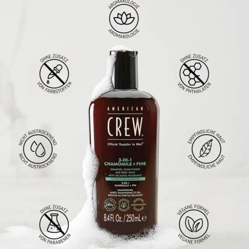 Haarpflege & Körperpflege 3-in-1 Chamomile + Pine Shampoo, Conditioner and Body Wash von American Crew