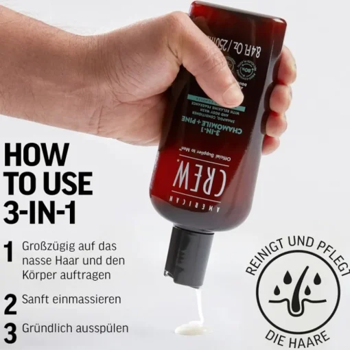 Haarpflege & Körperpflege 3-in-1 Chamomile + Pine Shampoo, Conditioner and Body Wash von American Crew