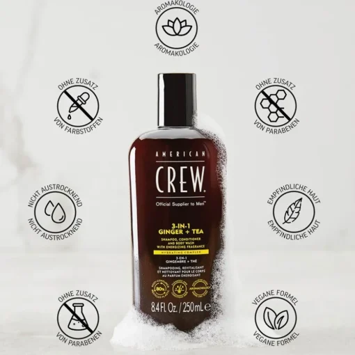 Haarpflege & Körperpflege 3-in-1 Ginger + Tea Shampoo, Conditioner and Body Wash von American Crew