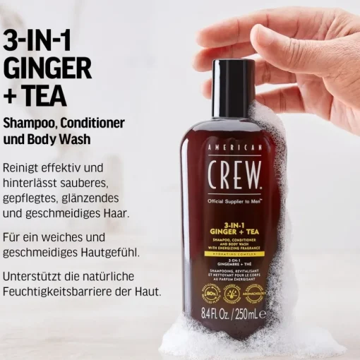 Haarpflege & Körperpflege 3-in-1 Ginger + Tea Shampoo, Conditioner and Body Wash von American Crew