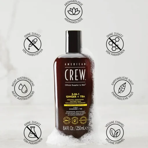 Haarpflege & Körperpflege 3-in-1 Ginger + Tea Shampoo, Conditioner and Body Wash von American Crew