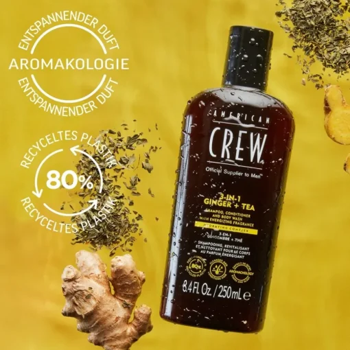 Haarpflege & Körperpflege 3-in-1 Ginger + Tea Shampoo, Conditioner and Body Wash von American Crew
