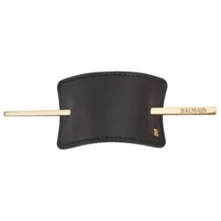 Haarspangen Hair Barrette Leather Black von Balmain Hair Couture