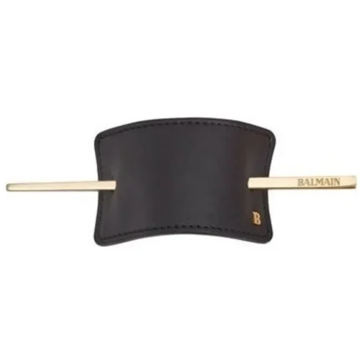 Haarspangen Hair Barrette Leather Black von Balmain Hair Couture