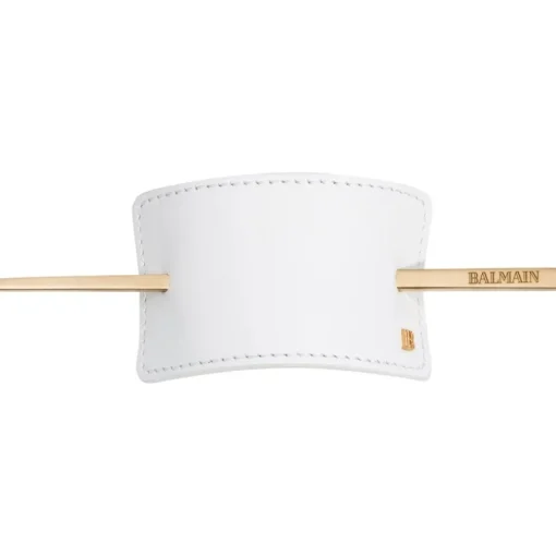 Hair Barrette Leather White von Balmain Hair Couture