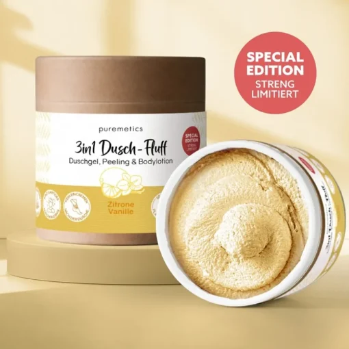 3in1 Duschpflege Dusch-Fluff Zitrone Vanille von puremetics
