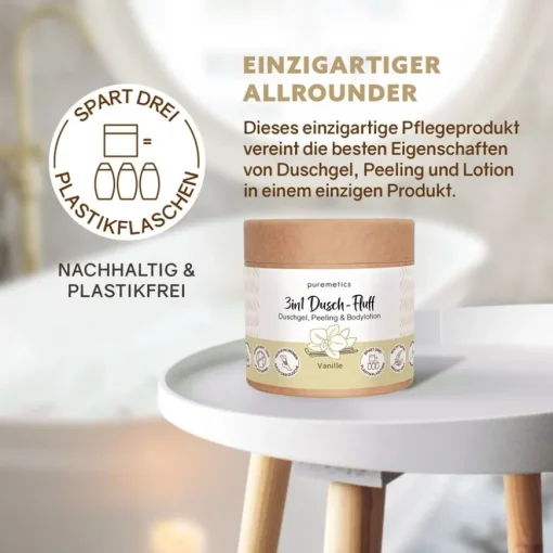 3in1 Duschpflege Dusch-Fluff Vanille von puremetics