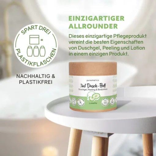 3in1 Duschpflege Dusch-Fluff Limette von puremetics