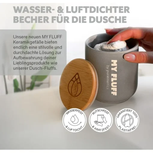 3in1 Duschpflege Keramikgefäß Lichtgrau von puremetics