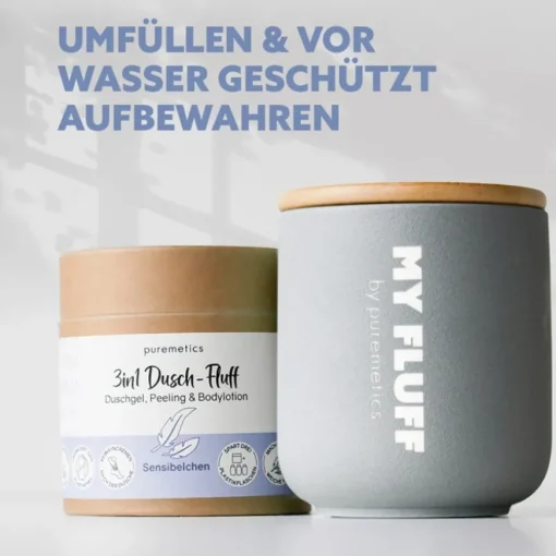 3in1 Duschpflege Keramikgefäß Lichtgrau von puremetics