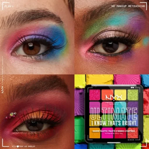Lidschatten Ultimate Shadow Palette I Know That's Bright von NYX Professional Makeup